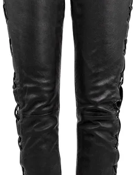 Lederhose - GWTie UP Jeans - S bis 3XL - für Damen - Größe 3XL - schwarz - Frauen - female - Mauritius - FashionsVida