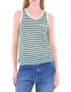 I BLUES Canotta in lino VERDE M - I Blues - FashionsVida