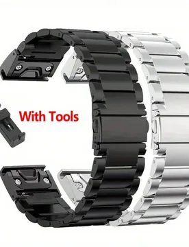 Correa de reloj de acero inoxidable de 22mm 26mm para Fenix 8 / 7 Pro / 7X / 6 / 6X / 5X / Epix Pro / Tactix 7 Pro, correa de metal milanés con liber - Shein - FashionsVida