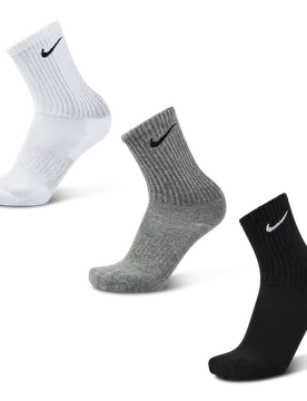 Everyday Cushioned Crew 3 Pack Unisex Socks - White - Size - White - Size: 2 - 5 - Nike - FashionsVida