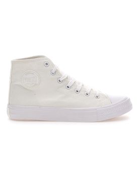 Sneakers Mid-cut 230238 in tela bianca 37