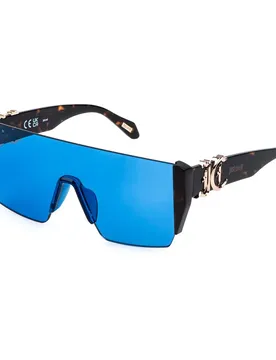 Lunettes De Soleil Sjc112 Shield Shiny Dark Havana Blue/CAT2 Homme
