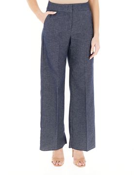 Pantalone misto lino BLU 38