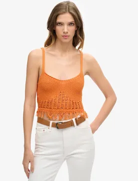 Superdry Damen Orange Häkeloberteil Gehäkelt, Größe: 40 - Größe: 40 - 49.99 - FashionsVida