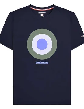 Mens Target T-Shirt (Navy) Cotton - Size X-Large - Lambretta - FashionsVida