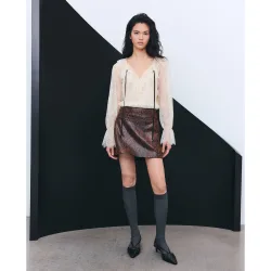 Blusa de mujer manga larga encaje