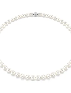 Collana Matrix, Crystal Pearl, Bianca, Placcato rodio OS - Swarovski - FashionsVida