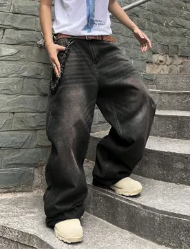 Pantalones vaqueros vaqueros de unicolor desgastados para hombres - Shein - FashionsVida