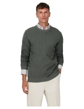 Pull Kalle Castor Gray 2XL - ONLY & SONS - FashionsVida