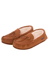 Womens Sheepskin Moccasin Slippers - - Size: 8