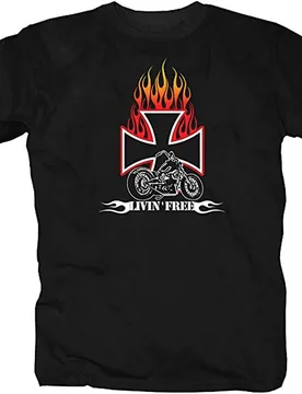 Livin' Free - Retro Riding Choppers Rocker Biker Motorcycle T-Shirt 100% Cotton O-Neck Short Sleeve Summer Casual Mens T-shirt - Aliexpress - FashionsVida