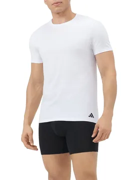 Couche De Base à Manches Courtes Active Core Cotton 3 Unités Wht / Wht / Wh L - Adidas Underwear - FashionsVida