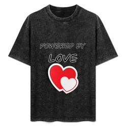 Powered by Love T-Shirt Abstract Pattern Print Top