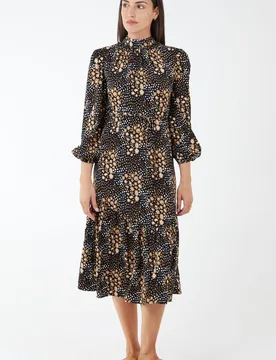 High Neck Tie Back Midi Dress - 8 / BLACK - female - Blue Vanilla - FashionsVida