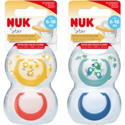 Chupete Star látex 6-18 m 2 uds