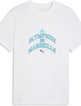 T-shirt à Manches Courtes Olympique Marseille Ftblculture White / New Navy S - Puma - FashionsVida