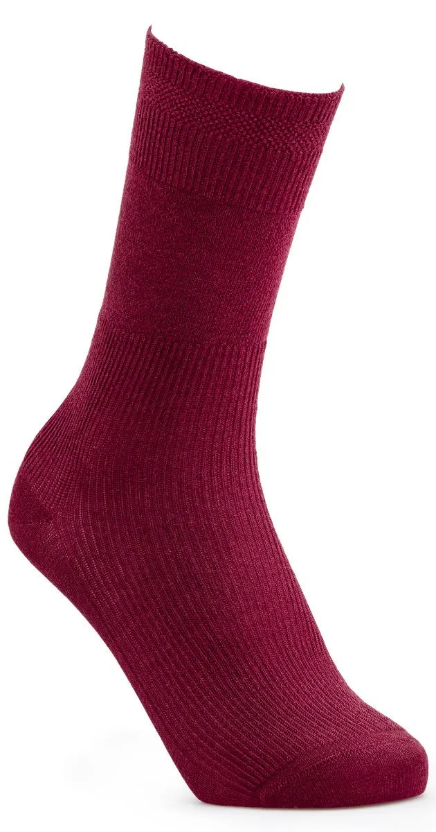 Extra Roomy Wool‑rich Softhold® Seam‑free Socks - Damson - Size: S - Cosyfeet - FashionsVida