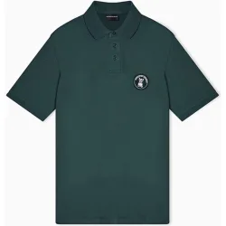 Polo piqué de hombre manga corta con logo redondo