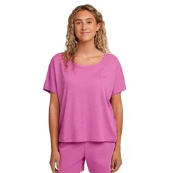 T-shirt à Manches Courtes Essentials Script Scoop Neck Electric Fuschia M