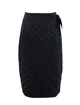Black Quilted Satin Pencil Skirt - Celine - FashionsVida