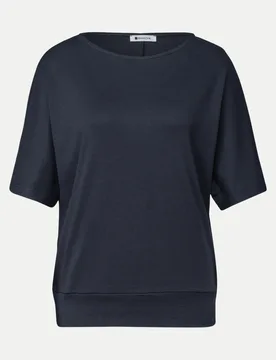 Basic Shirt mit Boat Neck Blau 36 - Street One - FashionsVida
