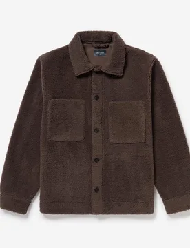 Mens Heavy Weight Fleece Overshirt - Brown - Size X-Large - Oliver Sweeney - FashionsVida