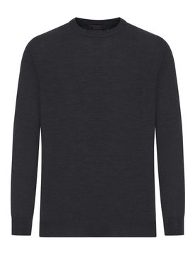 Maglia Girocollo In Lana Pregiata Pettinata