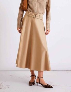 Para mujer. 2613101101200 Falda de raso de algodón elástico hidrorrepelente Mlltappeto (40), Marrón, Casual