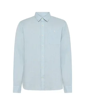 Camicia di lino azzurro M - Knowledge Cotton Apparel - FashionsVida