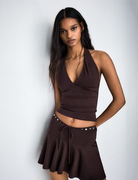 Top Encolure Américaine S Marron