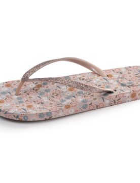 Tongs imprimé Fleurs Taupe taupe 41
