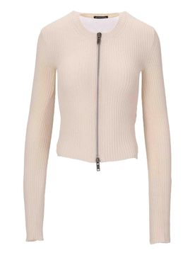 Cardigan zippato in lana terna