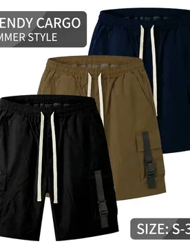 Techwear Cargo Shorts Men Streetwear Harajuku Buckle Ribbon Loose Short Pants Summer Y2K Casual Utility Bottoms - Aliexpress - FashionsVida