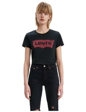 T-shirt nera logo grande 17369 0201