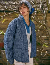 Elodie Pure Cotton Reversible Jacket Blue Mix female