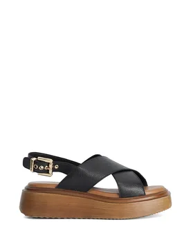 Women's 'Lovess' Leather Sandals in Black Size: 4 - Black - Size: 4 - Dune london - FashionsVida