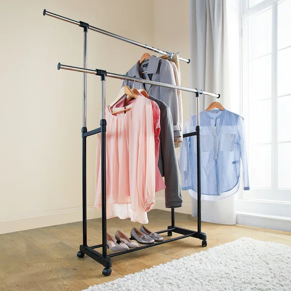 Doppelter Rollbarer Kleiderständer - Clarsen - FashionsVida
