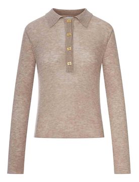 Ganni Polo In Lana Semitrasparente