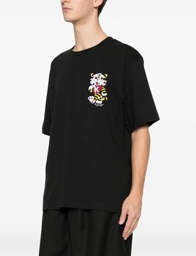 T-shirt ricamo tigre uomo nero