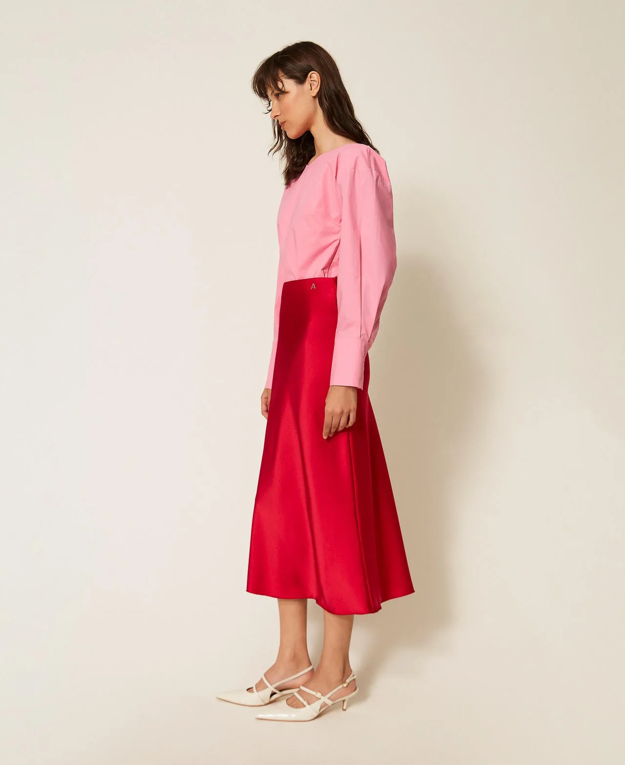 Jupe longue en satin - Actitude by Twinset - FashionsVida