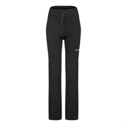 Womens Solid Patterned Straight Sweatpants In Nero - Black - Size 8 Uk