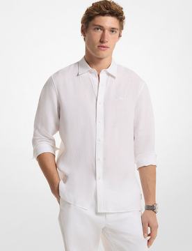 Camicia in lino uomo bianco