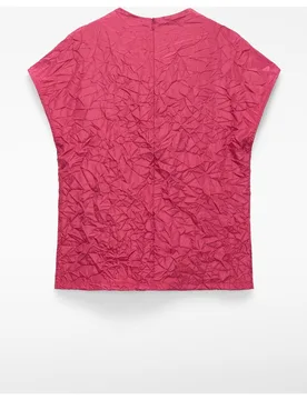 Top de mujer satinado con efecto arrugado - Adolfo Dominguez - FashionsVida