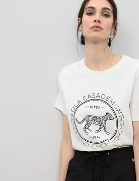 Camiseta de mujer rosco con strass - Lola Casademunt - FashionsVida