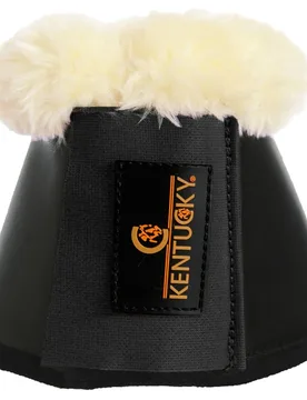 Hufglocken LEATHER SHEEPSKIN schwarz/natur XXL - Kentucky Horsewear - FashionsVida