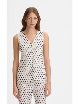 Chaleco de mujer con escote de pico y estampado - Simorra - FashionsVida