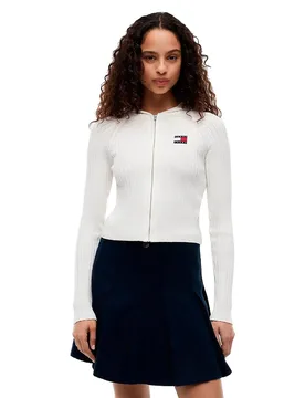 Maglione Con Zip Completo Dw0dw2097 Ancient White M - Tommy Jeans - FashionsVida