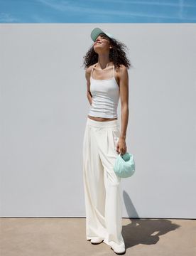 Palazzohose im Jogger-Stil mit Gummibund Steingrau XS