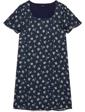 Vestido corto con mangas cortas abullonadas y estampado floral - Caroll - FashionsVida
