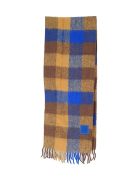 Oversized Wool-Blend Scarf with Multicolor Knit Finish